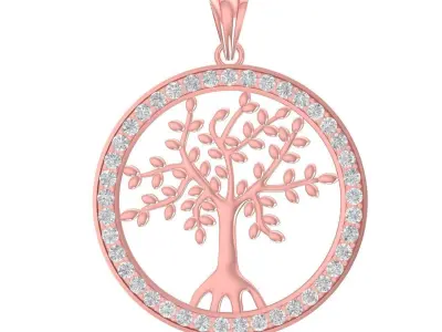 luxury diamond tree of life pendant 3083 3D print model
