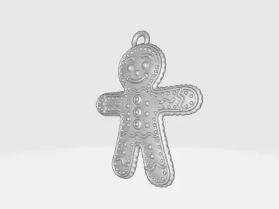Gingerbread Man Ornament Festive Cookie Holiday Decoration 3D print model