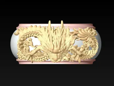 Dragon Ring - Ivory Elephants - Mens Rings - N614 3D print model