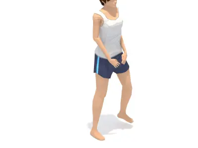 Warrior 2  Yoga Exercise Woman Animation Low-poly 3D model