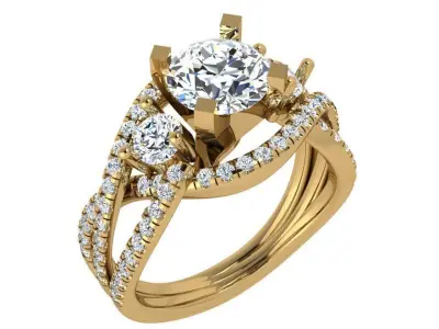Round Cut Twisted Ring 3604 3D print model