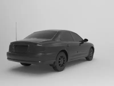 sonata 2005 full  Low-poly 3D model