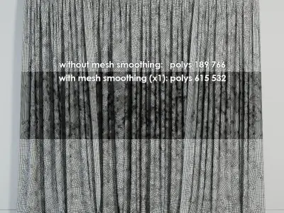 RH Belgian drapery indigo 3D model