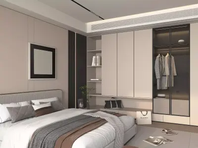Modern Bedroom Scene 40 3D model