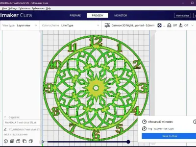 mandala 7 wall clock 3D print model