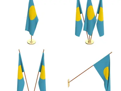 Palau Flag Pack 3D model