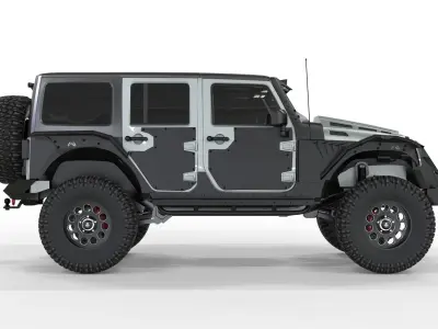Jeep Wrangler Rubicon Fab Fours 2018 3D model