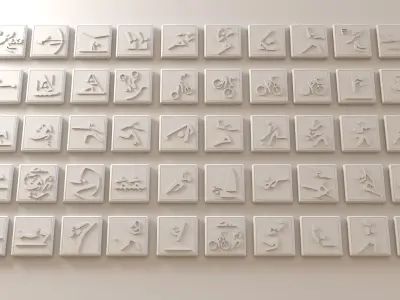 Sport pictogram pack - olympic -  Low-poly 3D model