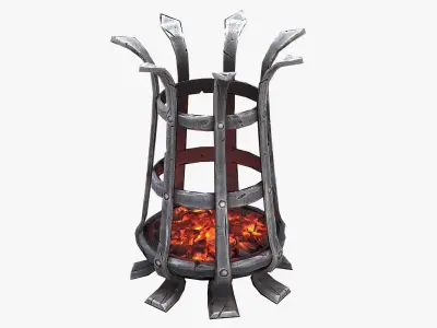 Medieval Brazier  Low-poly 3D model