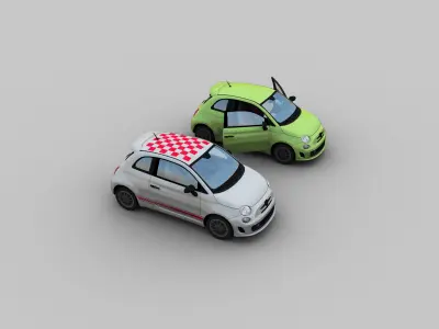 FIAT 500 Abarth Esseesse 2012 Low-poly 3D model
