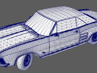 blue pearl sports car Low-poly 3D model
