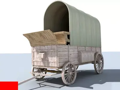 Green Horse Carriage 3D model