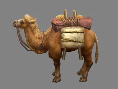 Cartoon pack camel Low-poly 3D model