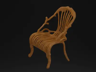 Wooden Tree Chair 3D model