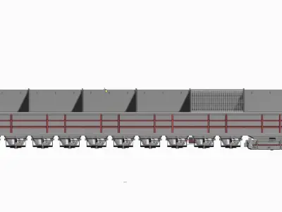 Bunkers with chutes for concrete batching plant 3D model