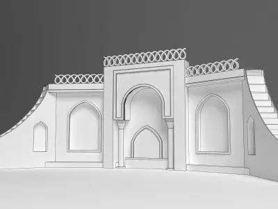 Wedding Stage Backdrop 3D model
