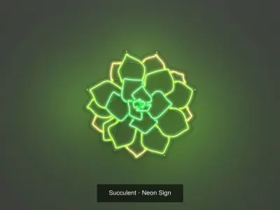 Plants Pack - Neon Signs 3D Model Collection