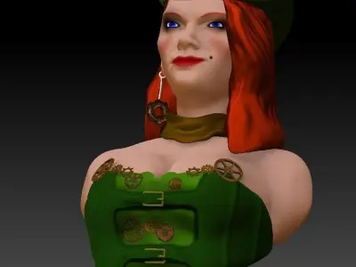 steam punk woman 3D model