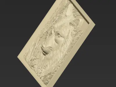 Wolf Head A53 3D print model