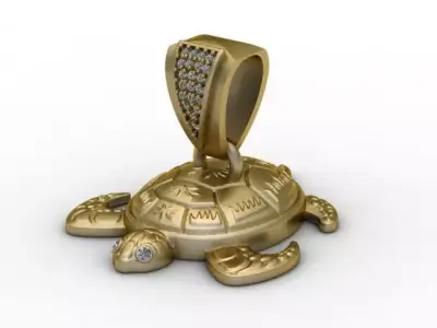 Celestial Turtle Pendant Luxury Sea Spirit Jewelry STL 3D print model