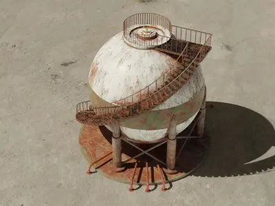 Sphere tank Low-poly 3D model