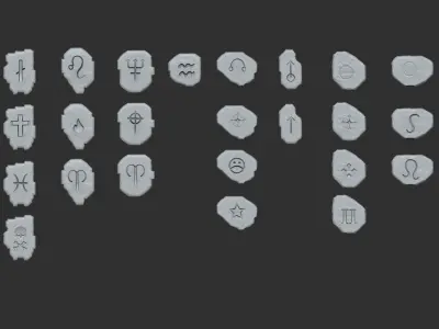 Tibia Runes PACK - All Runes CGI and Printable 3D print model