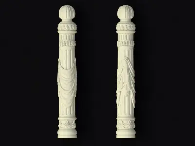 antique baluster 3D model 9
