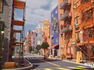 Stylized NYC Megapack New York Unreal Engine Ready Game Ready Low-poly 3D model