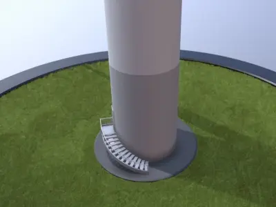 Wind Power Station Rigged and Animated 3D model