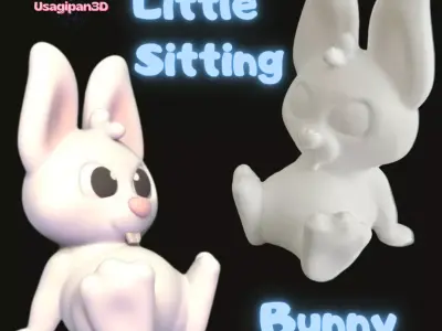 Little Sitting Bunny 3D print model