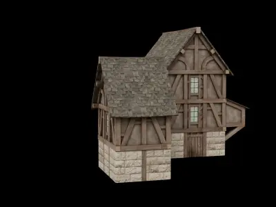 Two low-poly houses Free low-poly 3D model