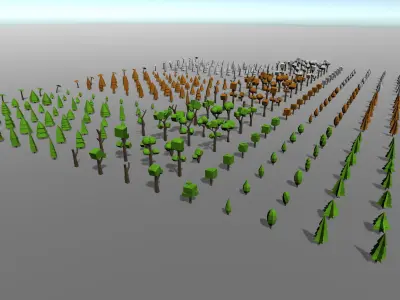 Low poly tree mega pack Low-poly 3D model