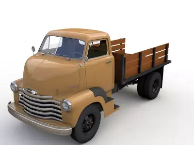 CHEVY COE FLATBED TRUCK 1949 3D model