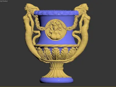 Mermaid decorative vase 80 3D model