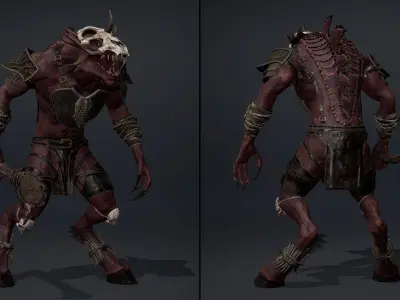 Mist Barbarian Arm2 Brutal Low-poly 3D model