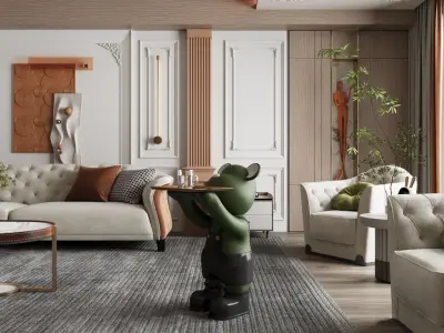 living room 3D model 22