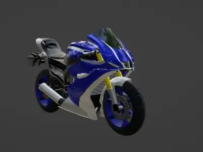 Yamaha Yzf R7 R6 - SuperSport Racing Motorcycle Low-poly 3D model