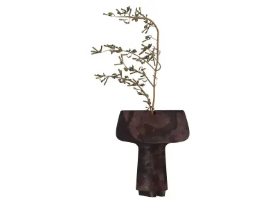 Old Rustic Leaf Vase 3D model