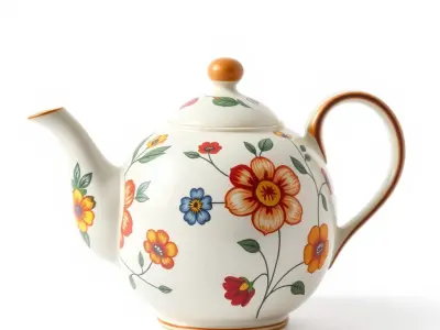 Decorative Floral Teapot Model Pack Low-poly 3D model