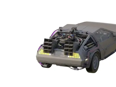 1985 Delorean movie model 3D model