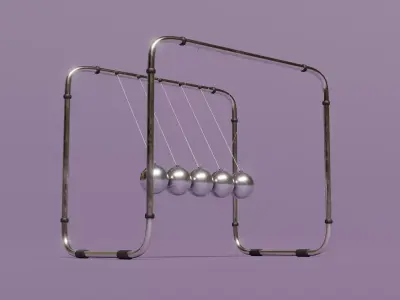 Newton Cradle Low-poly 3D model