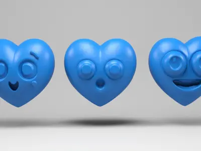 Funny hearts 3D print model