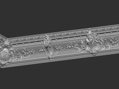 Classic Cornice with Roman Ornaments and girl face 3D print model