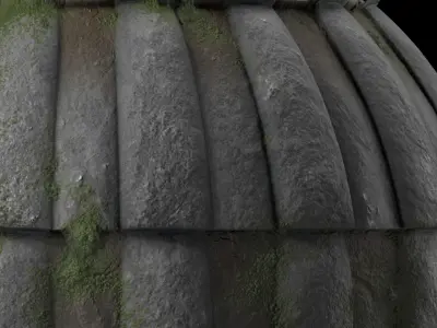 Roof Tile Materials 104- Snow Concrete Roofing - Seamless Pbr 4k Texture