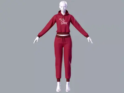 Simple Womens Tracksuit 3D model