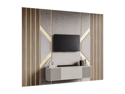 Modern TV Wall 029 3D model