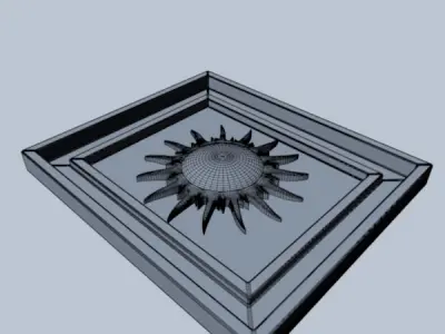 Sunburst Square Wood Detail 3D model