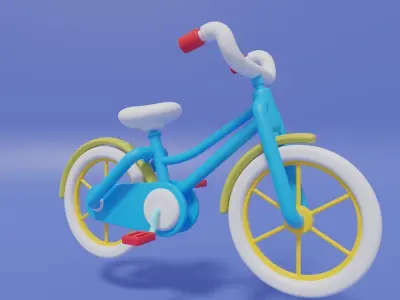 Cartoon Cute Bicycle 3D model