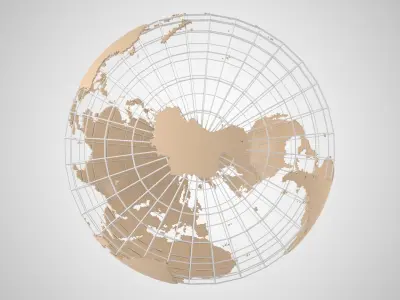 Globe News Skeleton Hazelnut Color 3D model