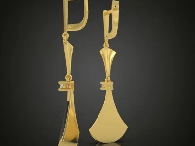 Earring 3D model 3D printable model 0002-9 3D print model